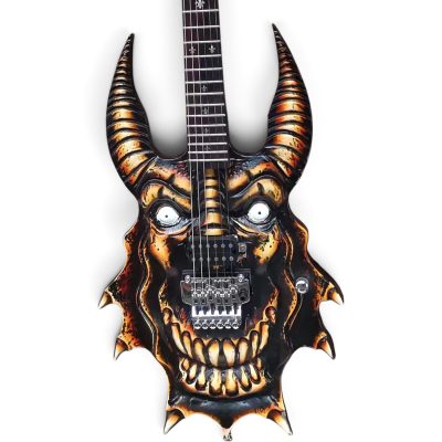 Custom Norturne Beast Cow Skull Carved Electric Guitar Floyd Rose Tremolo