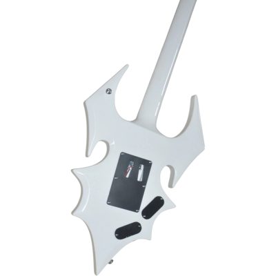 Custom Norturne Pearl White Draco Ghost Flame Graphic Electric Guitar - Image 3
