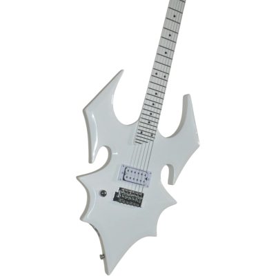 Custom Norturne Pearl White Draco Ghost Flame Graphic Electric Guitar
