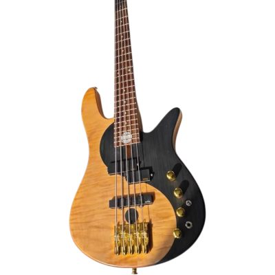 Custom Solis Yin Yang Deluxe 5 String Bass Victor Wooten Quilted Maple Top Satin Finish - Image 2