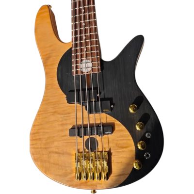 Custom Solis Yin Yang Deluxe 5 String Bass Victor Wooten Quilted Maple Top Satin Finish - Image 3