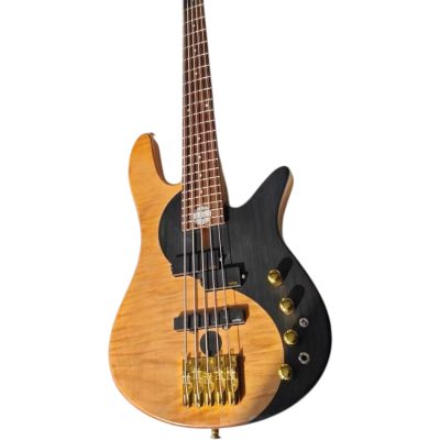 Custom Solis Yin Yang Deluxe 5 String Bass Victor Wooten Quilted Maple Top Satin Finish - Image 5