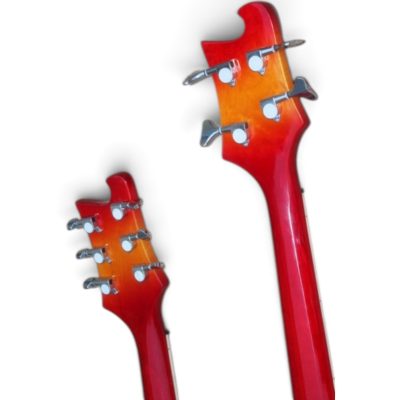 Custom Nova 4080 Geddy Double Neck Fireglo Sunburst Black 4 String Bass 6 String Guitar - Image 6