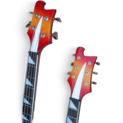 Custom Nova 4080 Geddy Double Neck Fireglo Sunburst Black 4 String Bass 6 String Guitar - Image 5