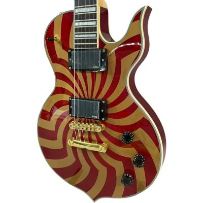 Custom Titan Audio Wylde Crimson Gold Buzzsaw Electric Guitar - Image 3
