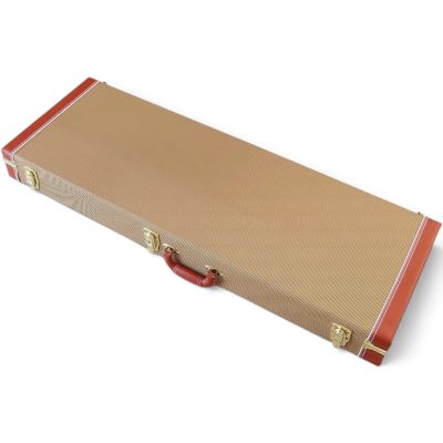 Custom Cream Tweed With Tan Red Brown Trim Hard Case - Image 2