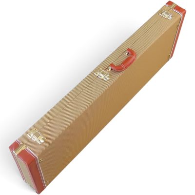 Custom Cream Tweed With Tan Red Brown Trim Hard Case - Image 4