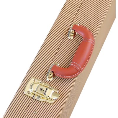 Custom Cream Tweed With Tan Red Brown Trim Hard Case - Image 6