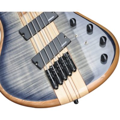 Custom Onyx Setius Gray Flamed Maple Bass Multi Scale Fanned Frets 5 String - Image 3