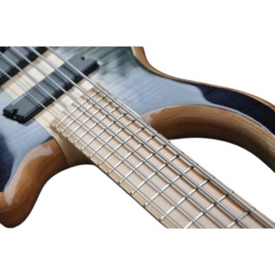 Custom Onyx Setius Gray Flamed Maple Bass Multi Scale Fanned Frets 5 String - Image 11