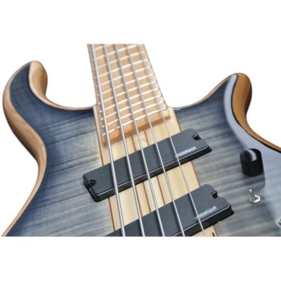 Custom Onyx Setius Gray Flamed Maple Bass Multi Scale Fanned Frets 5 String - Image 12