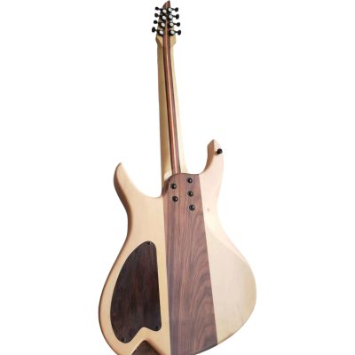 Custom Ironroot HB QEB Trans Blue Birdseye Multi Scale Fanned Frets 8 String Bass - Image 7
