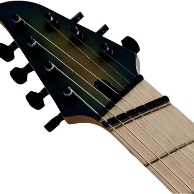 Custom Ironroot HB QEB Trans Blue Birdseye Multi Scale Fanned Frets 8 String Bass - Image 11