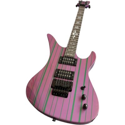 Custom Titan Synyster Gates Purple Green Pinstripe Floyd Rose Tremolo Electric Guitar - Image 3