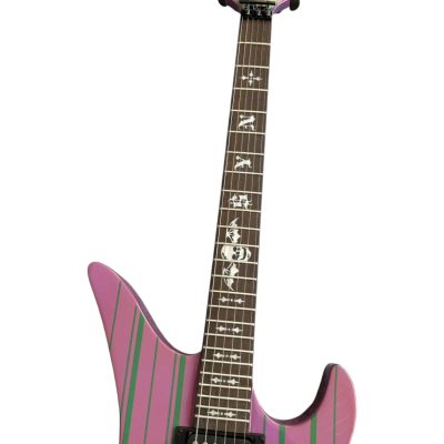 Custom Titan Synyster Gates Purple Green Pinstripe Floyd Rose Tremolo Electric Guitar - Image 4