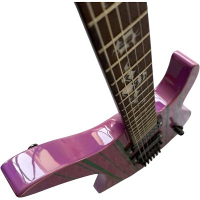 Custom Titan Synyster Gates Purple Green Pinstripe Floyd Rose Tremolo Electric Guitar - Image 5