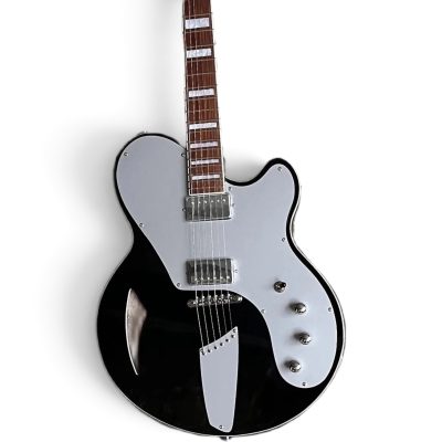 Custom Monarch Motor Semi Hollow Black Lacquer Top Bel Air Finish Electric Guitar Aluminum Pickguard