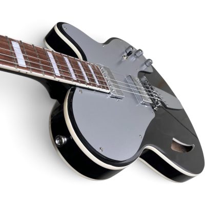 Custom Monarch Motor Semi Hollow Black Lacquer Top Bel Air Finish Electric Guitar Aluminum Pickguard - Image 4