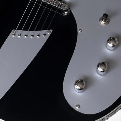 Custom Monarch Motor Semi Hollow Black Lacquer Top Bel Air Finish Electric Guitar Aluminum Pickguard - Image 3