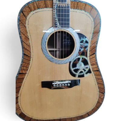 Custom Vertex D200 Solid Spruce Top Dreadnought Acoustic Electric Guitar Fishman Pickups - Image 4