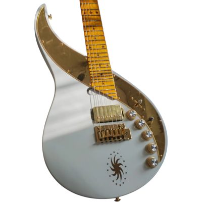 Custom Topaz White 29 Frets Scalloped Fretboard Electric Guitar