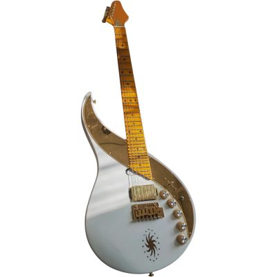 Custom Topaz White 29 Frets Scalloped Fretboard Electric Guitar - Image 6