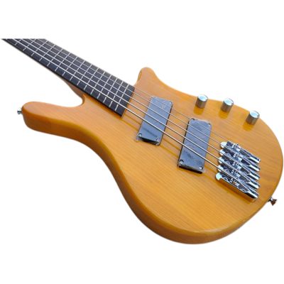 Custom Pulse Bubinga Wood Ryan Thumb Natural Finish Bass 5 String Multi Scale Fanned Frets - Image 8