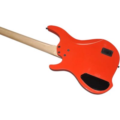 Custom Ironroot Combustion Fiesta Red Gloss Multi Scale Fanned Frets 4 String Bass 3 Pickups - Image 6