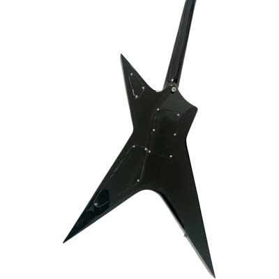 Custom Tempest Diamond Plate Metallic Silver Razorback Flying V Floyd Rose Tremolo Dimebag Guitar - Image 5
