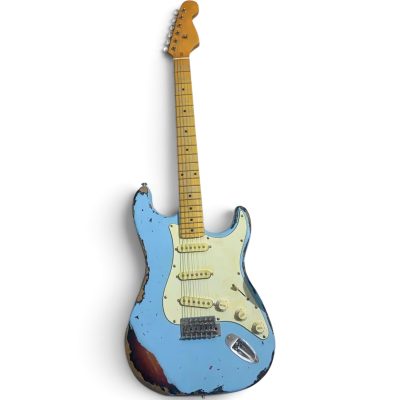 Custom Regent Heavy Relic Aged Vintage Daphne Blue Electric Guitar - Image 5