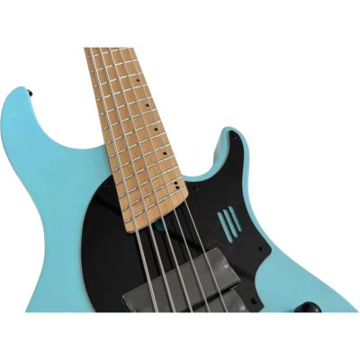 Custom Ironroot Combustion Cyan Teal Multi Scale Fanned Frets 5 String Bass - Image 3