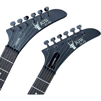 Custom Obsidian James Hetfield MX250 Matte Black Double Neck Guitar 6 String 6 String - Image 3