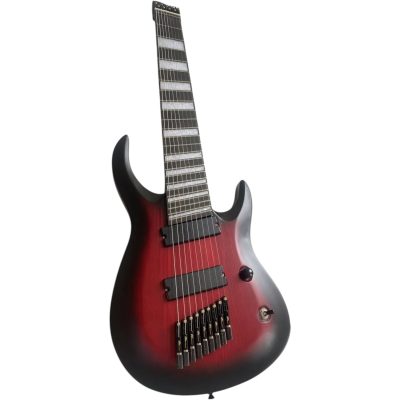 Custom Monolith Lucas Multi Scale Fanned Frets Headless Ghost Midnight Wine 9 String Guitar - Image 4