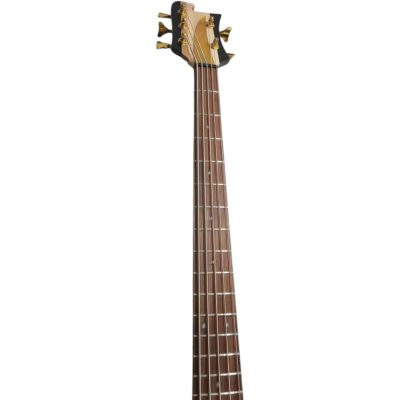 Custom Nova Lemmy Kilmister 4004 Black Finish Natural Hand Carved Oak Leaf 5 String Bass - Image 4