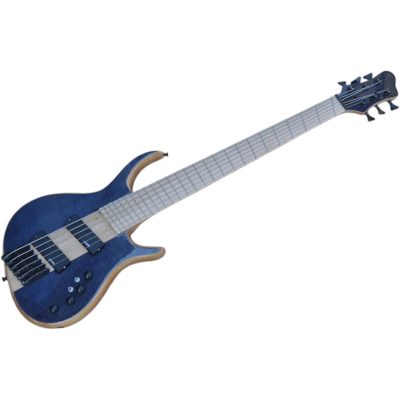 Custom Onyx Setius Dark Gray Flamed Maple Bass Multi Scale Fanned Frets 6 String - Image 2