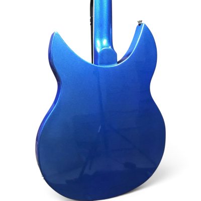 Custom Nova Metallic Blue 330 2 Pickups 6 String Electric Guitar - Image 2