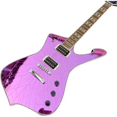 Custom Axis Iceman Pink Purple Mirror Crystal IC420FM Electric Guitar - Image 3