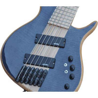 Custom Onyx Setius Dark Gray Flamed Maple Bass Multi Scale Fanned Frets 6 String - Image 5