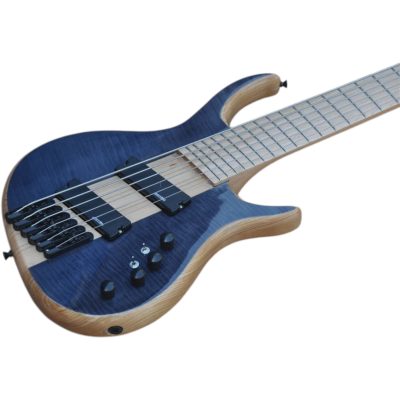 Custom Onyx Setius Dark Gray Flamed Maple Bass Multi Scale Fanned Frets 6 String - Image 4