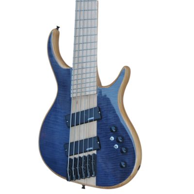 Custom Onyx Setius Dark Gray Flamed Maple Bass Multi Scale Fanned Frets 6 String