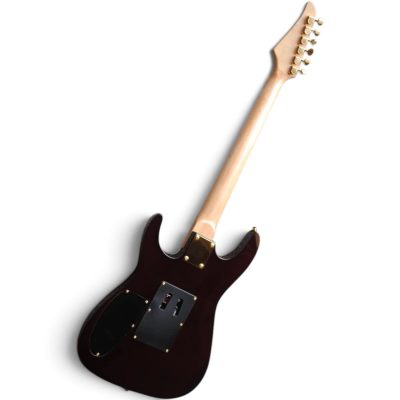 Custom Obsidian Mark Knopfler MK Amber Quilted Maple Top Electric Guitar Floyd Rose Tremolo - Image 4