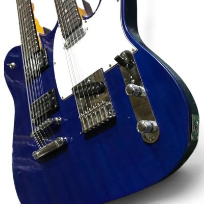 Custom Regent Transparent Blue Finish Richie Sambora Double Neck Guitar 12 String 6 String - Image 4