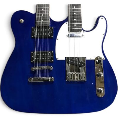 Custom Regent Transparent Blue Finish Richie Sambora Double Neck Guitar 12 String 6 String