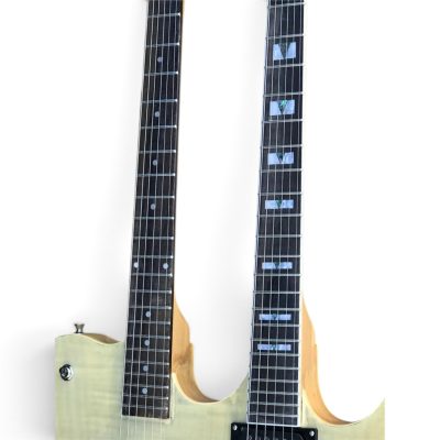 Custom Axis Steve Double Neck Gray Burst Jem 6 and 12 String Acoustic Electric Guitar - Image 4