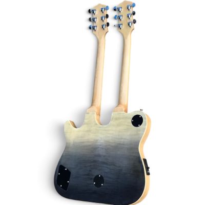Custom Axis Steve Double Neck Gray Burst Jem 6 and 12 String Acoustic Electric Guitar - Image 9