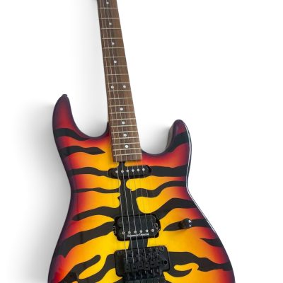 Custom Obsidian George Lynch Sunburst Tiger Graphics 6 String Electric Guitar Floyd Rose Tremolo - Image 7