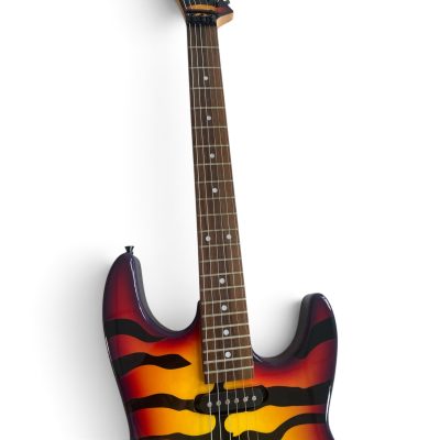 Custom Obsidian George Lynch Sunburst Tiger Graphics 6 String Electric Guitar Floyd Rose Tremolo - Image 5