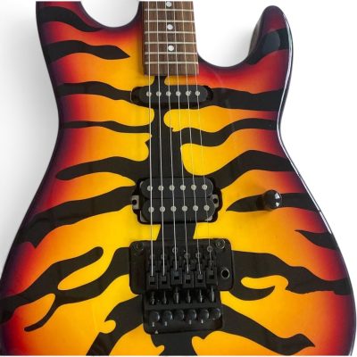 Custom Obsidian George Lynch Sunburst Tiger Graphics 6 String Electric Guitar Floyd Rose Tremolo - Image 6