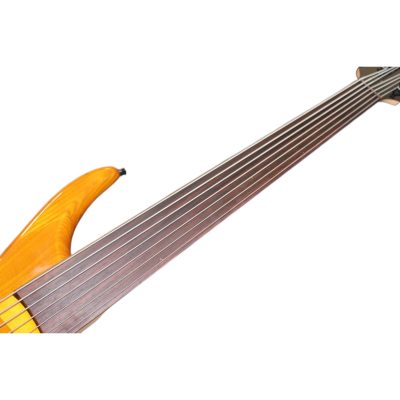 Custom Tornado Natural Finish 7 String Fretless Bass Two Big Humbucker Style Soapbar Pickups - Image 4