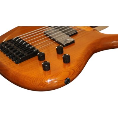 Custom Tornado Natural Finish 7 String Fretless Bass Two Big Humbucker Style Soapbar Pickups - Image 5